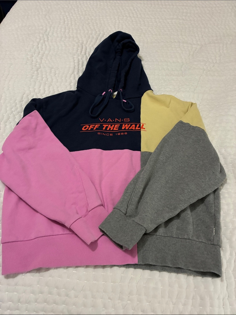 Vans Colorblock Hoodie in Navy, Pink, Gray, Yellow